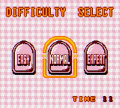 Bust-A-Move 4 for Game Boy Color - Difficulty select for single player puzzle mode.