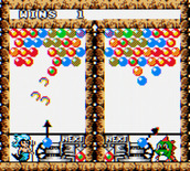 Bust-A-Move 4 for Game Boy Color - On to the next round with some bubbles falling down...