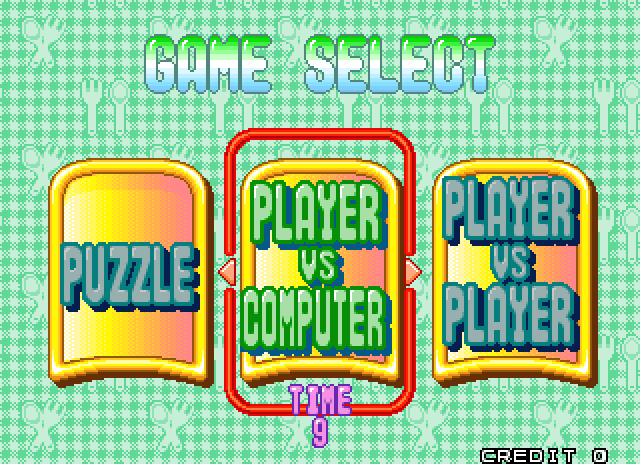 Bust-A-Move 3 Arcade Screenshot: Game select.