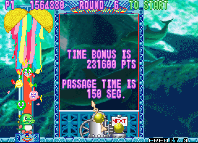 Bust-A-Move 3 Arcade Screenshot: Level completed!