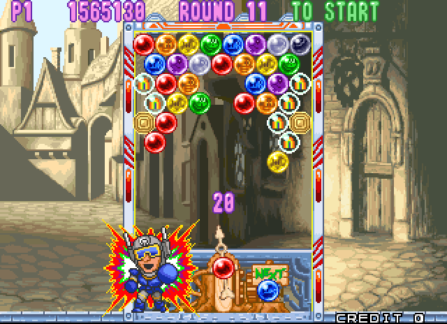 Bust-A-Move 3 Arcade Screenshot: So far so good on round 11...