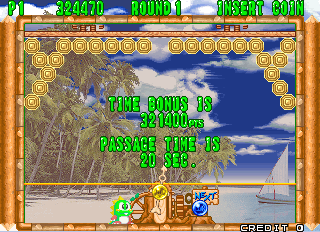 Bust-A-Move Again Arcade Screenshot: Puzzle complete!