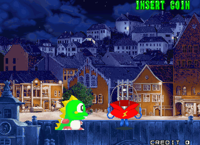 Bust-A-Move Again Arcade Screenshot: An alien looking opponent...