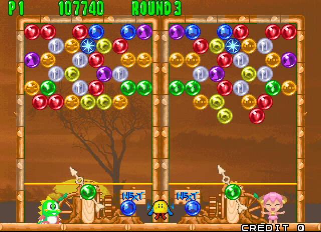 Bust-A-Move Again Arcade Screenshot: Round 3 begins.