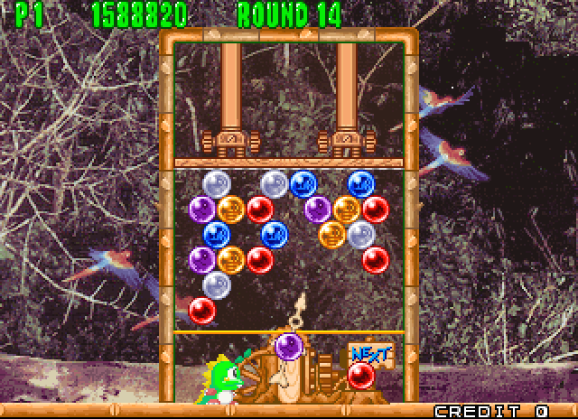 Bust-A-Move Again Arcade Screenshot: I'm running out of time!