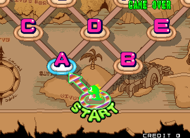Bust-A-Move Again Arcade Screenshot: Starting a single player puzzle game.