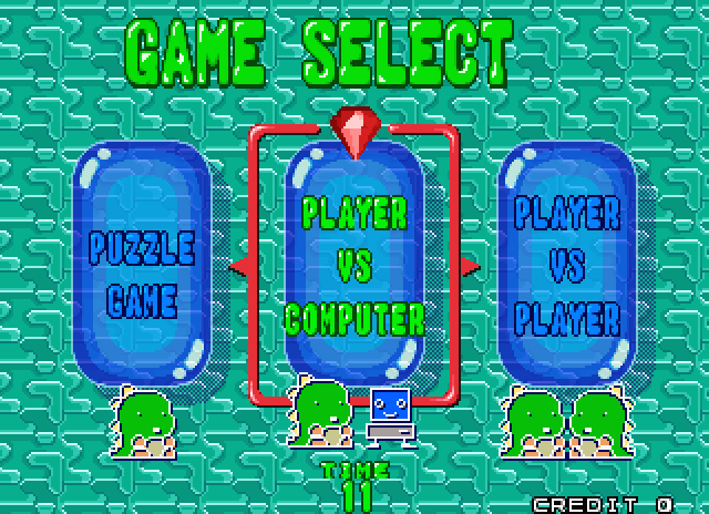 Bust-A-Move Again Arcade Screenshot: Game select.