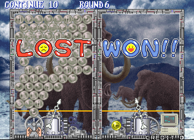 Bust-A-Move Again Arcade Screenshot: I lost...