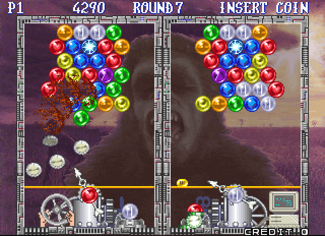 Bust-A-Move Again Arcade Screenshot: Round 7 begins.