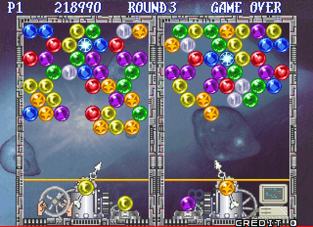 Bust-A-Move Again Arcade Screenshot: On to round 3...