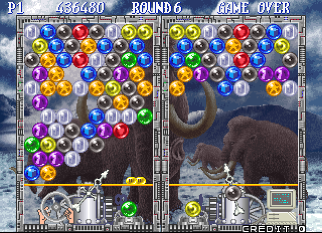 Bust-A-Move Again Arcade Screenshot: I'm in trouble!