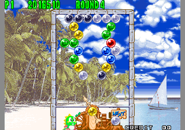 Bust-A-Move Again Arcade Screenshot: Looks simple...but is it?