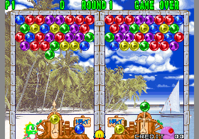 Bust-A-Move Again Arcade Screenshot: Game start.