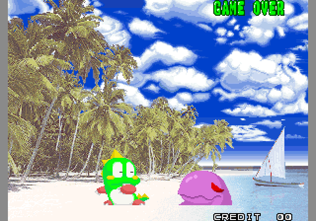 Bust-A-Move Again Arcade Screenshot: Here's my first opponent...