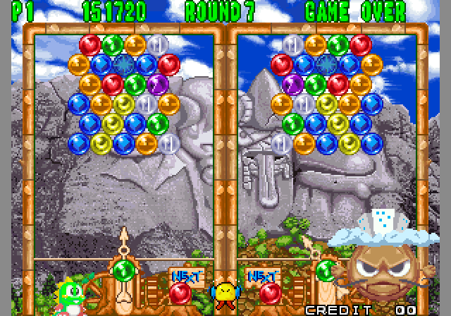 Bust-A-Move Again Arcade Screenshot: Round 7, begin...