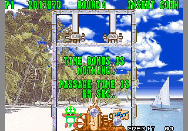 Bust-A-Move Again Arcade Screenshot: No time bonus this time...