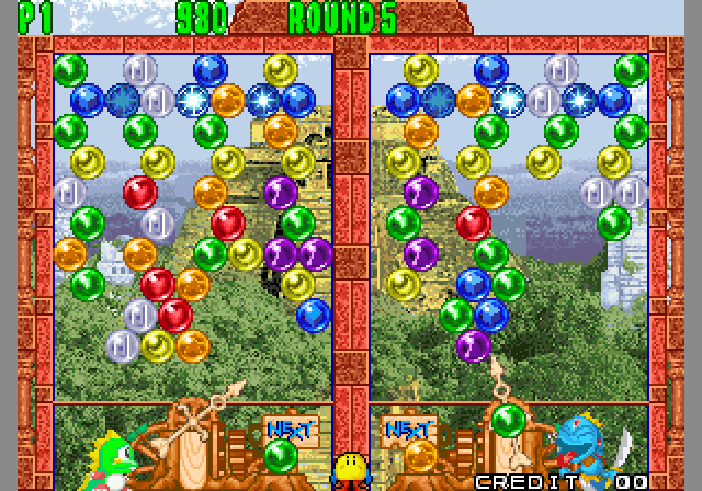 Bust-A-Move Again Arcade Screenshot: This round looks sparce, but it's tricky!