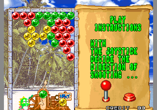 Bust-A-Move Again Arcade Screenshot: Play instructions.