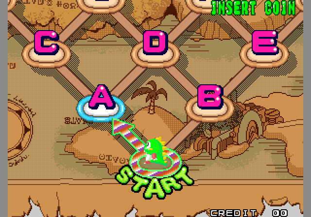 Bust-A-Move Again Arcade Screenshot: Starting a single player puzzle game.