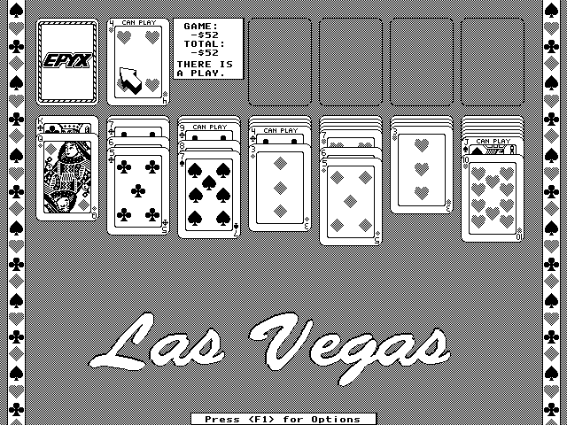 Getaway IBM PC/Compatibles Screenshot: Solitair: Las Vegas version in progress.