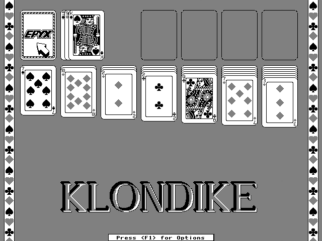 Getaway IBM PC/Compatibles Screenshot: Klondike Solitair.