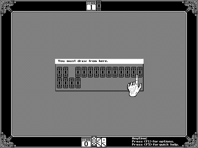 Getaway IBM PC/Compatibles Screenshot: Dominoes: You must draw from here...