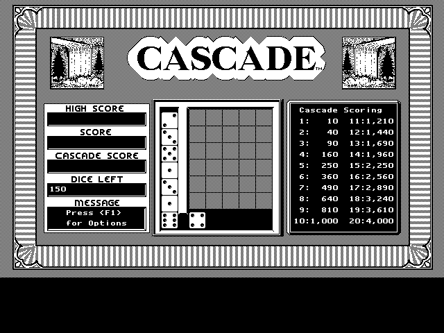Getaway IBM PC/Compatibles Screenshot: Cascade: Game start.