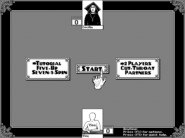 Getaway IBM PC/Compatibles Screenshot: Dominoes: Starting screen.
