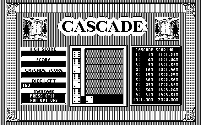 Getaway IBM PC/Compatibles Screenshot: Cascade: Game start.