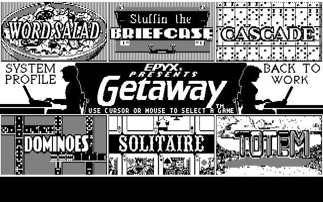 Getaway IBM PC/Compatibles Screenshot: The main menu.