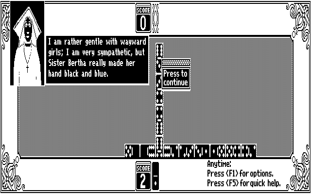 Getaway IBM PC/Compatibles Screenshot: Dominoes: Game in progress.