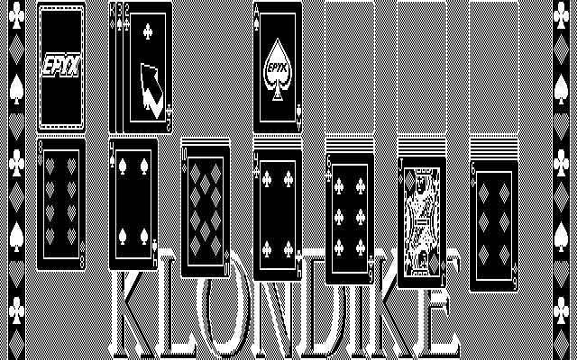 Getaway IBM PC/Compatibles Screenshot: Solitaire: Klondike start.