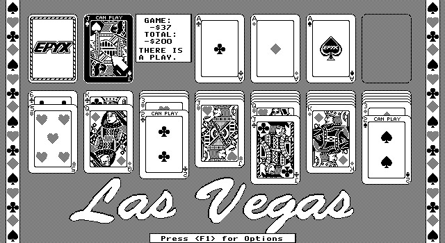Getaway IBM PC/Compatibles Screenshot: Solitaire: Las Vegas version in progress...