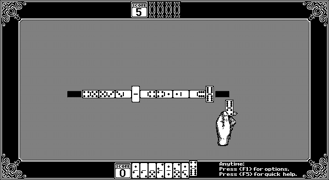 Getaway IBM PC/Compatibles Screenshot: Dominoes: Placing a domino...