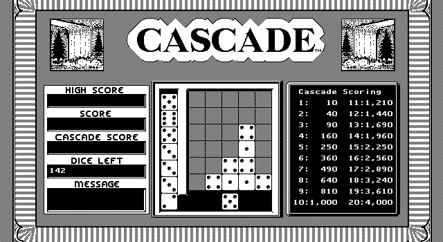 Getaway IBM PC/Compatibles Screenshot: Cascade: Game in progress...