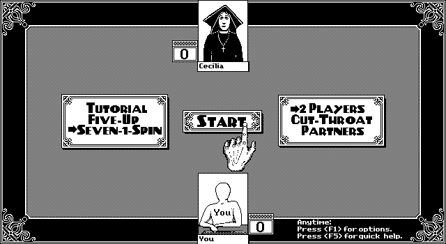 Getaway IBM PC/Compatibles Screenshot: Dominoes: Starting screen.