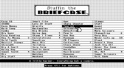 Getaway for IBM PC/Compatibles - Stuffin the briefcase: Select a game option.