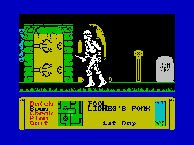 Dark Sceptre ZX Spectrum Screenshot: Viewing another character...
