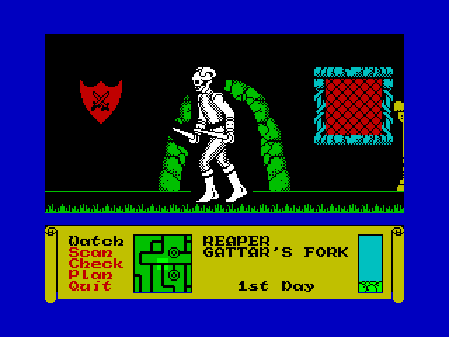 Dark Sceptre ZX Spectrum Screenshot: Game start.