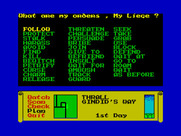 Dark Sceptre for ZX Spectrum - Selecting a new order.