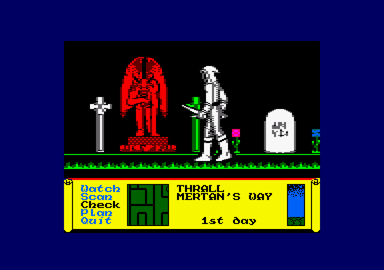 Dark Sceptre Amstrad CPC Screenshot: Another character view.