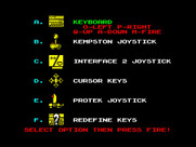 Dan Dare III: The Escape for ZX Spectrum - Select controls.
