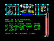 Dan Dare III: The Escape for ZX Spectrum - Choose an option at this terminal.