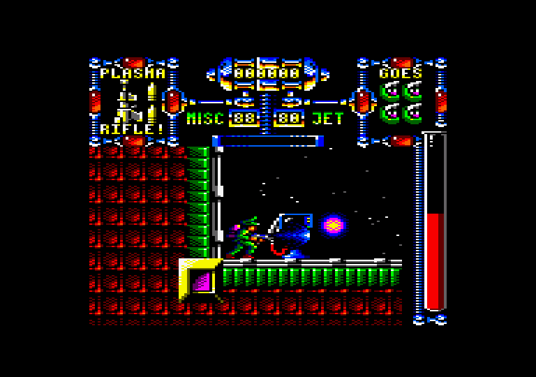 Dan Dare III: The Escape Amstrad CPC Screenshot: Game start.
