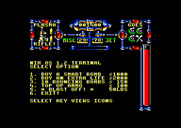 Dan Dare III: The Escape for Amstrad CPC - The terminal menu.