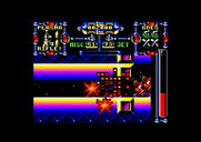 Dan Dare III: The Escape for Amstrad CPC - Blasting dangerous opponents! So much going on Dan Dare is barely visibly here...