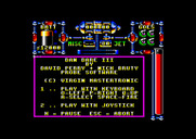 Dan Dare III: The Escape for Amstrad CPC - Main menu.