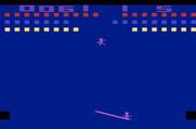 Circus Atari for Atari 2600 - Jumping up to pop the balloons.