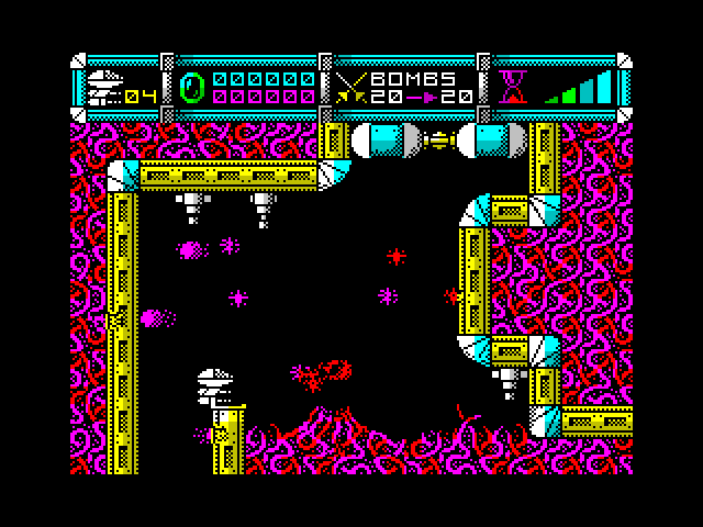 Cybernoid: The Fighting Machine ZX Spectrum Screenshot: Game start.