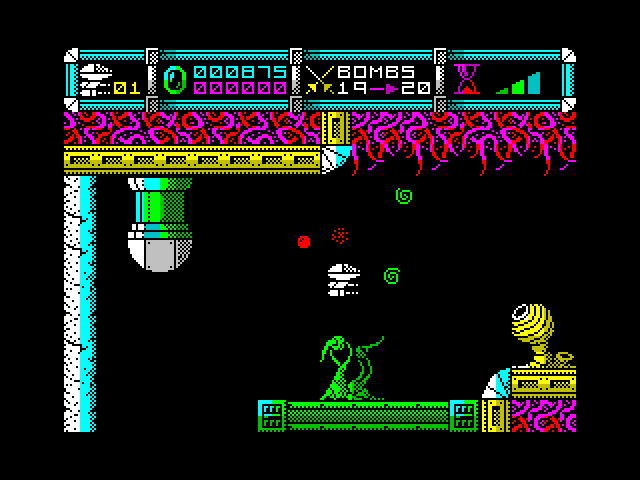 Cybernoid: The Fighting Machine ZX Spectrum Screenshot: Watch out, it's another attack!